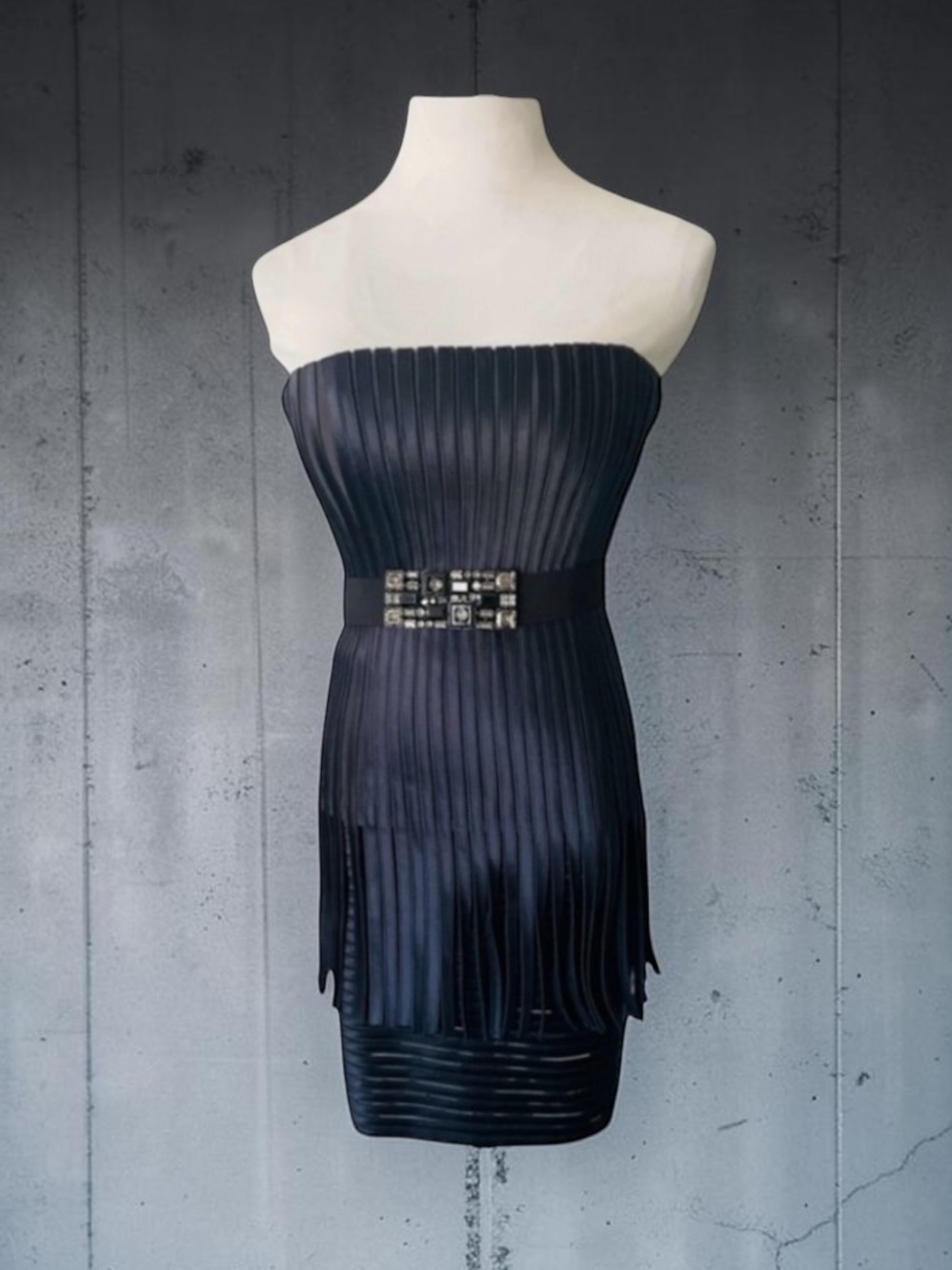 New! BCBG ELIOT NEW NWOT STRAPLESS FRINGE PARTY DRESS SIZE 0